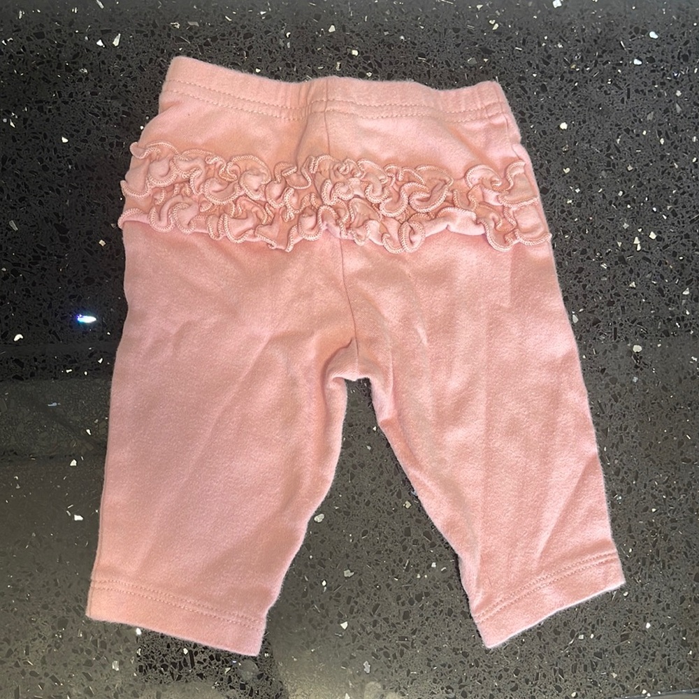 Pink ruffle pants 0-3M